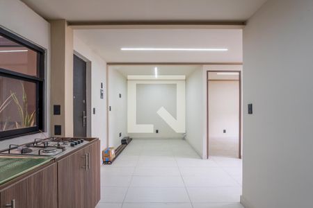Sala - Comedor  de apartamento para alugar com 1 quarto, 45m² em Roma Norte, Ciudad de México
